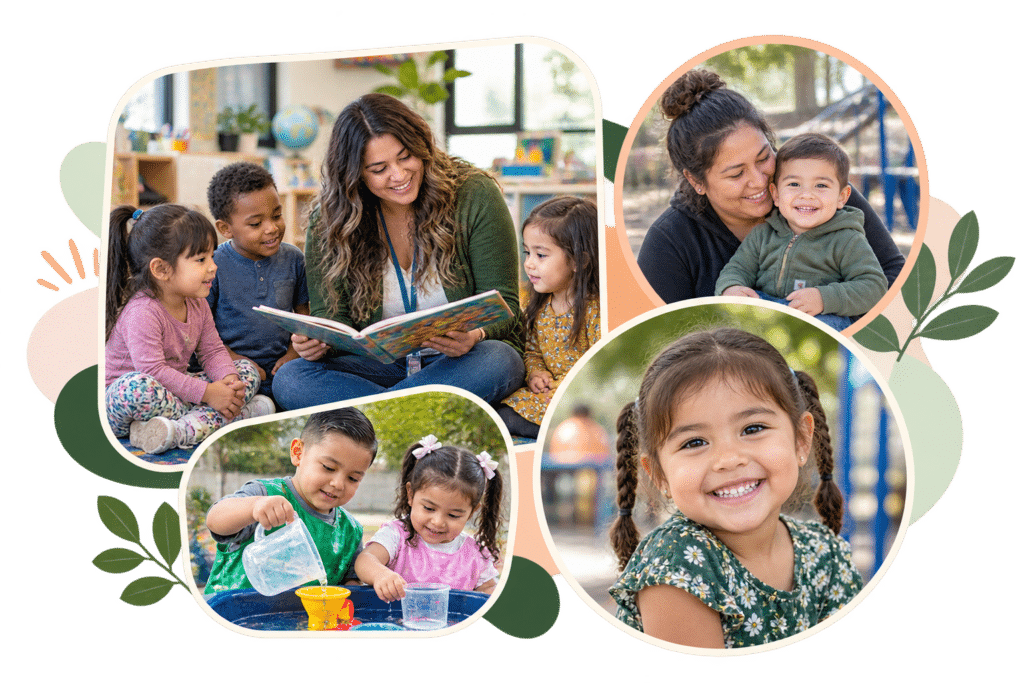 Teacher reading with children in a CCCDS classroom