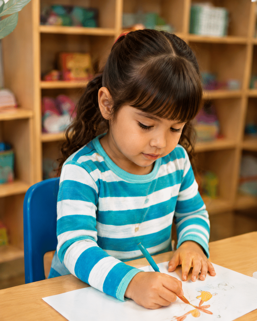 Preschool childcare - girl drawing